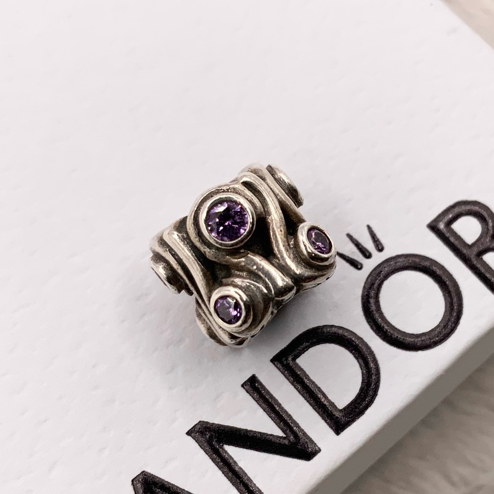 Pandora Purple Cz Ocean Waves Charm